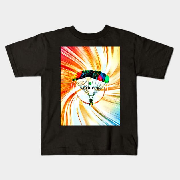 The Skydiving trend in freedom color art Kids T-Shirt by UMF - Fwo Faces Frog